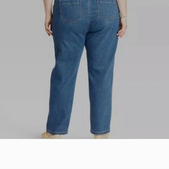 Knox Rose women's jeans XXL Straight leg high rise elastic waist NWT - Picture 2 of 15